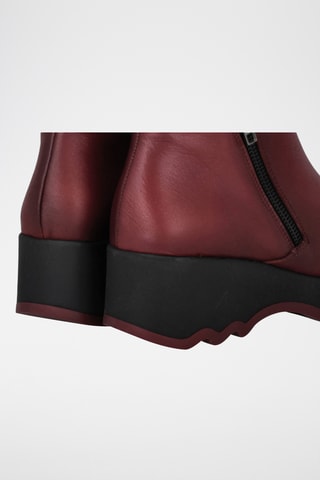 Bottines compensées en cuir - Rouge