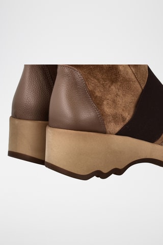 Botins com cunha em couro - Toupeira