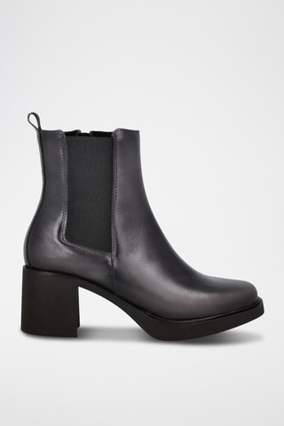Bottines en cuir - Gris foncé