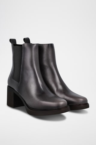 Bottines en cuir - Gris foncé