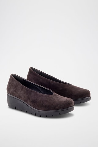 Leren Loafers met Sleehak Serraje - Bruin