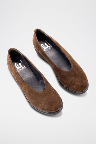 Leren Loafers met Sleehak Serraje - Bruin