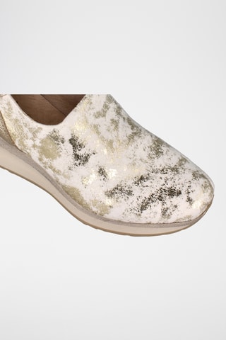 Leren Slip-ons met Sleehak - Goudkleurig