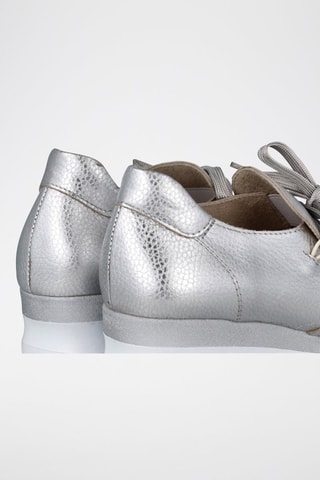 Leren Wedge Sneakers Serena - Zilverkleurig 