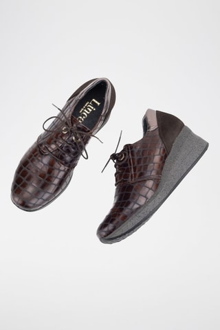 Leren Wedge Sneakers Serena - Bruin