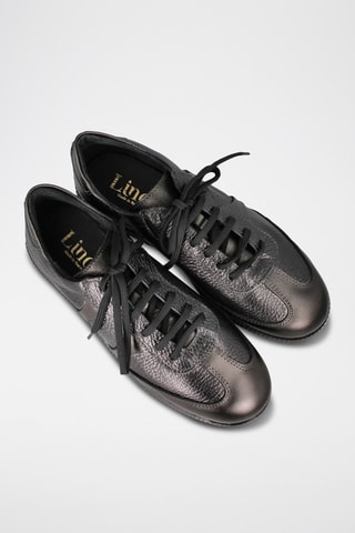 Nappaleren en Leren Sneakers - Antraciet