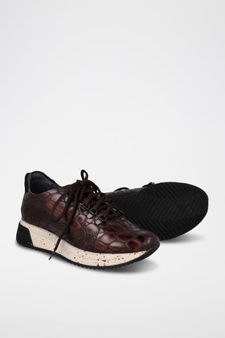 Leren Wedge Sneakers - Bruin