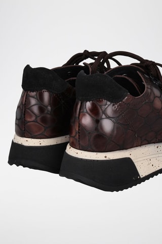 Leren Wedge Sneakers - Bruin