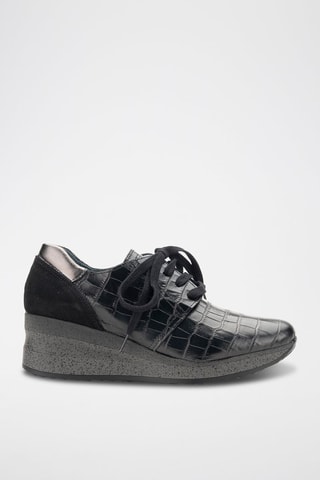 Nubuck Wedge Sneakers Coco - Zwart