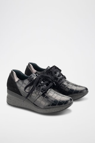 Nubuck Wedge Sneakers Coco - Zwart