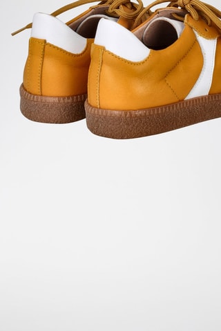 Leren Sneakers - Mosterdgeel en Wit