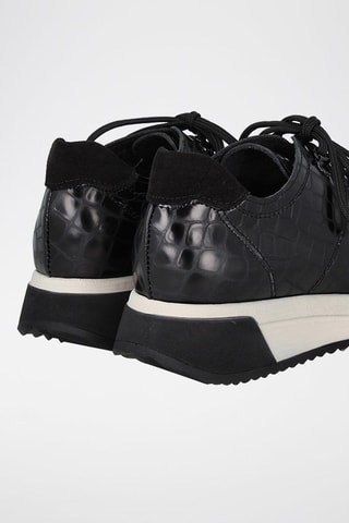 Leren Wedge Sneakers Coco - Zwart