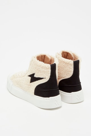 Hoge Platform Sneakers Beige en Zwart
