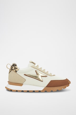 Platform Sneakers Keira - Camel en Wit