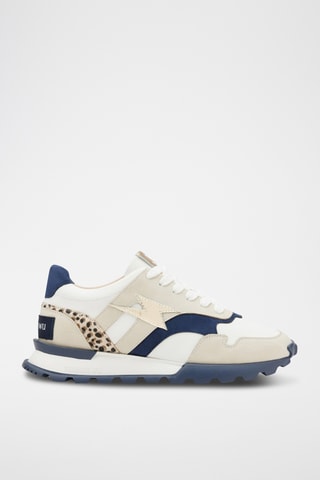 Sneakers platform Liena - Beige e blu