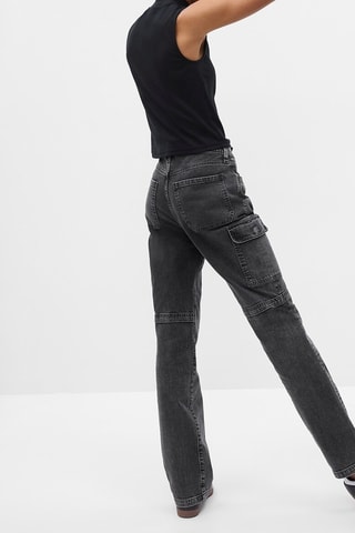 Biologisch Katoenen Jeans Hoge Taille - Zwart
