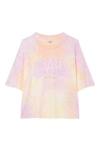 Biologisch Katoenen T-shirt met Tie and Dye - Koraalrood