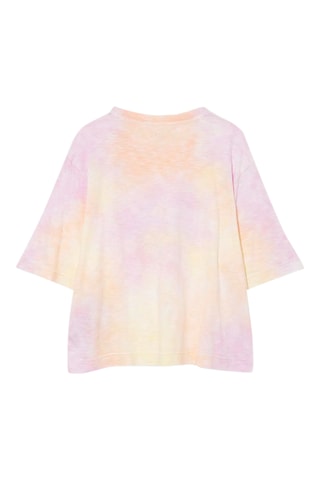 Biologisch Katoenen T-shirt met Tie and Dye - Koraalrood