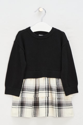 Jurk Trompe-l'œil - Ecru