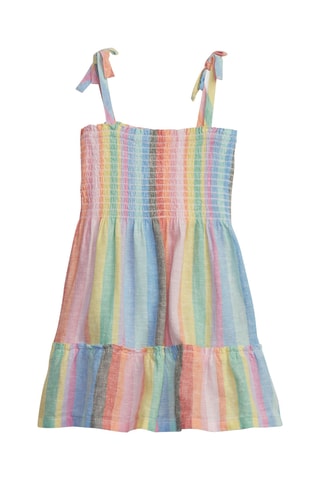 Linnen Jurk - Oranje en Hemelsblauw