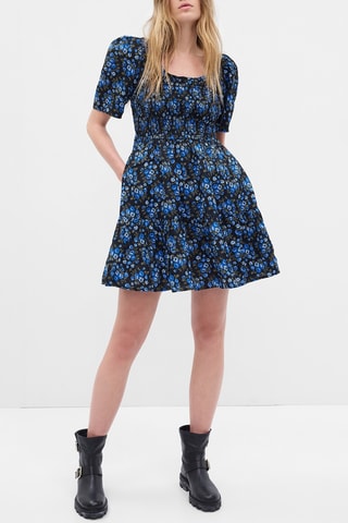 Abito a campana - Blu elettrico e nero