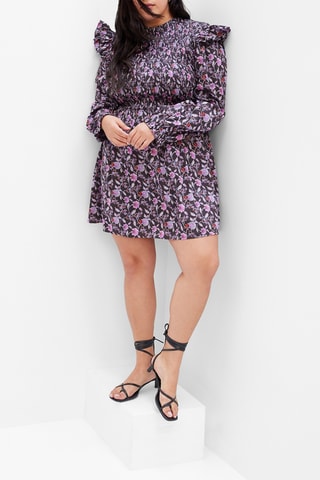 Abito a campana - Marrone e viola