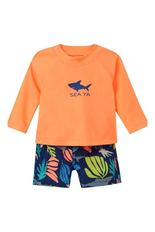 T-shirt en Zwemshort - Oranje en Blauw