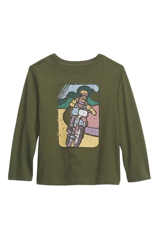 T-shirt in cotone bio - Kaki