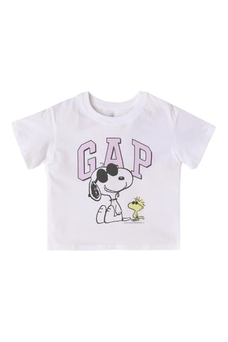 T-shirt Woodstock en Snoopy Snoopy en The Peanuts - Wit