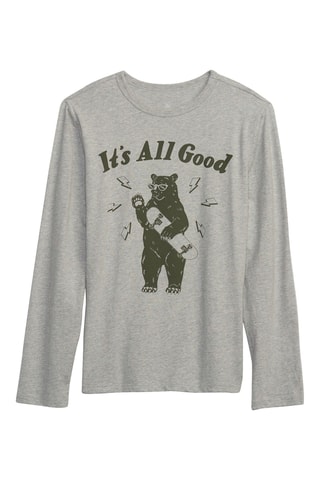 T-shirt in cotone bio - Grigio melange