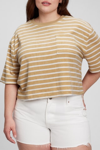 T-shirt cropped - Marrone