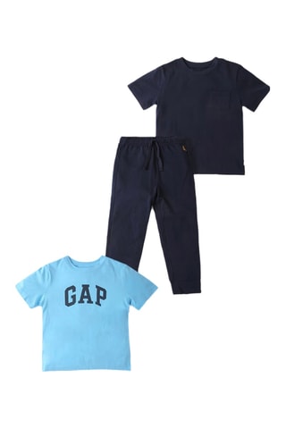 2 t-shirt e pantaloni - Blu