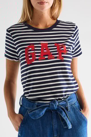 T-shirt - Wit en Marineblauw