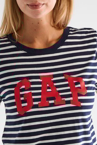 T-shirt - Wit en Marineblauw