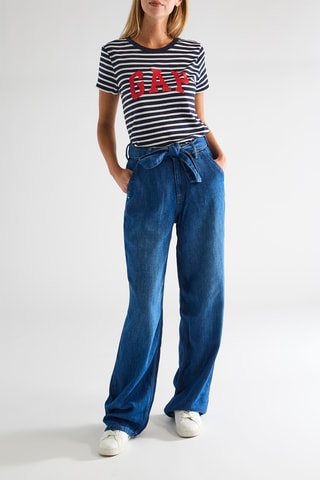 T-shirt - Wit en Marineblauw