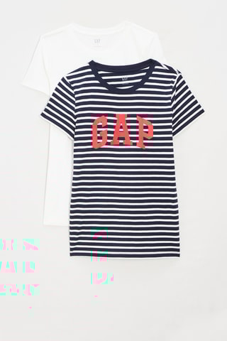 T-shirt - Wit en Marineblauw