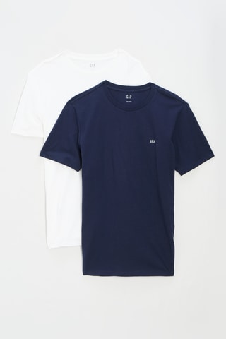 2 T-shirts - Wit en Marineblauw