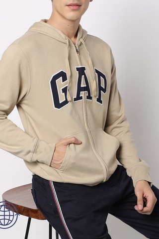 Felpa con cappuccio - Kaki