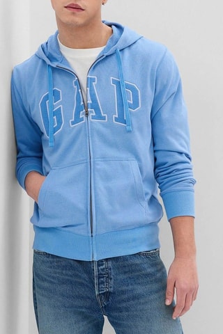 Felpa con cappuccio - Azzurro