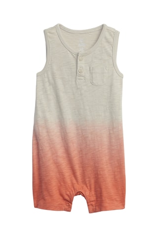 Jumpsuit Dip and Dye Effect - Gemêleerd Grijs en Koraalrood