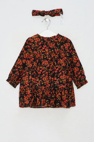 Jurk en haarband - Zwart en Oranje