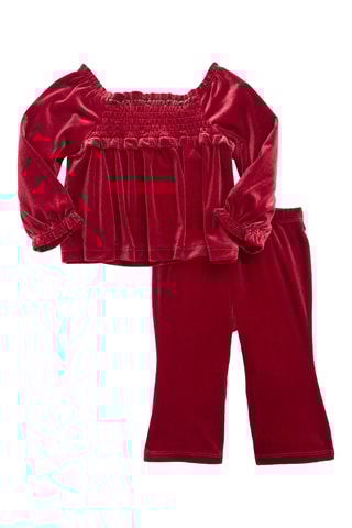 Velours Top en Broek - Rood