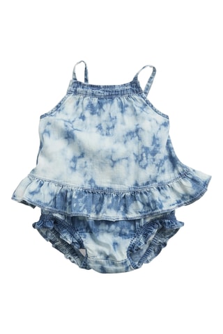 Jurk en Bloomer met Tie and Dye - Donkerblauw