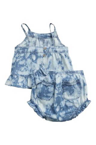 Jurk en Bloomer met Tie and Dye - Donkerblauw
