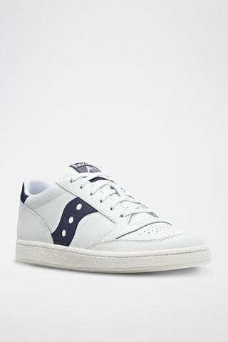 Leren Sneakers Jazz Court - Wit en marineblauw