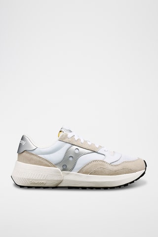 Nubuck Sneakers Jazz - Wit en zilverkleurig