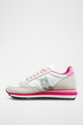 Leren Sneakers Jazz Triple - Wit en Roze