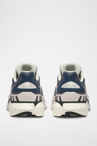 Nubuck Sneakers Grid NXT - Donkergrijs en Wit