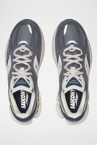 Nubuck Sneakers Grid NXT - Donkergrijs en Wit