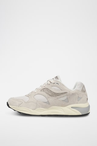 Nubuck Sneakers Grid Shadow 2 - Wit en Ecru